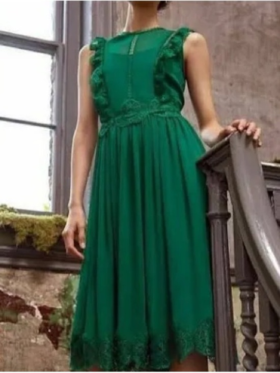Ted Baker Dresses & Skirts - Ted Baker Porrla Frill Lace Midi Dress Green Anniversary Size 2 US 6 UK 10 $199